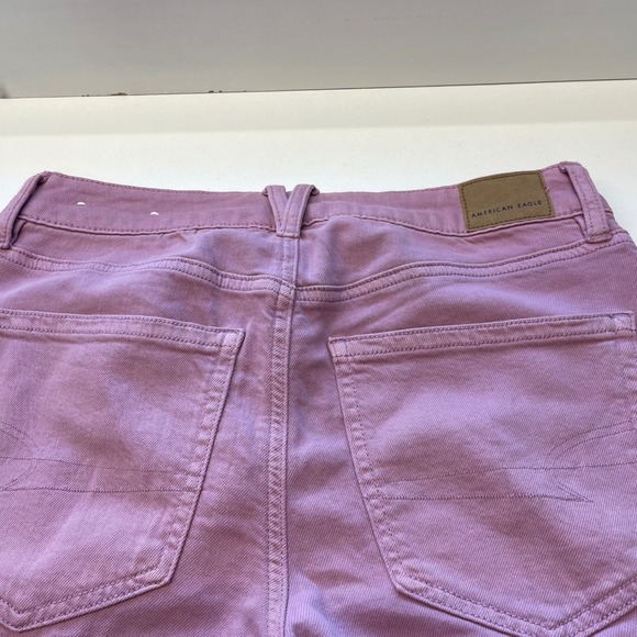American Eagle Outfitters Low Rise Baggy Wide Leg Jeans Size 2 Short Pink - Picture 4 of 9